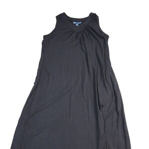 Susan Graver Style  Tank Dress Size 1X Black V-Neck  Stretch Knit